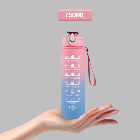 750ml Girls Straw Drink time scale Bottle