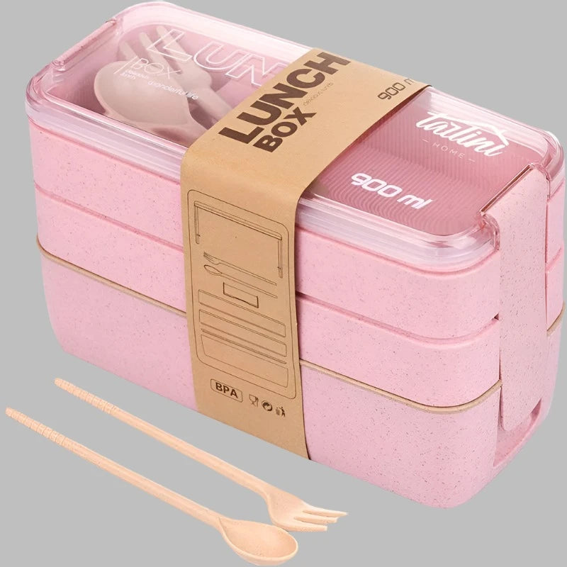 3-In-1 Wheat Straw Bento Box