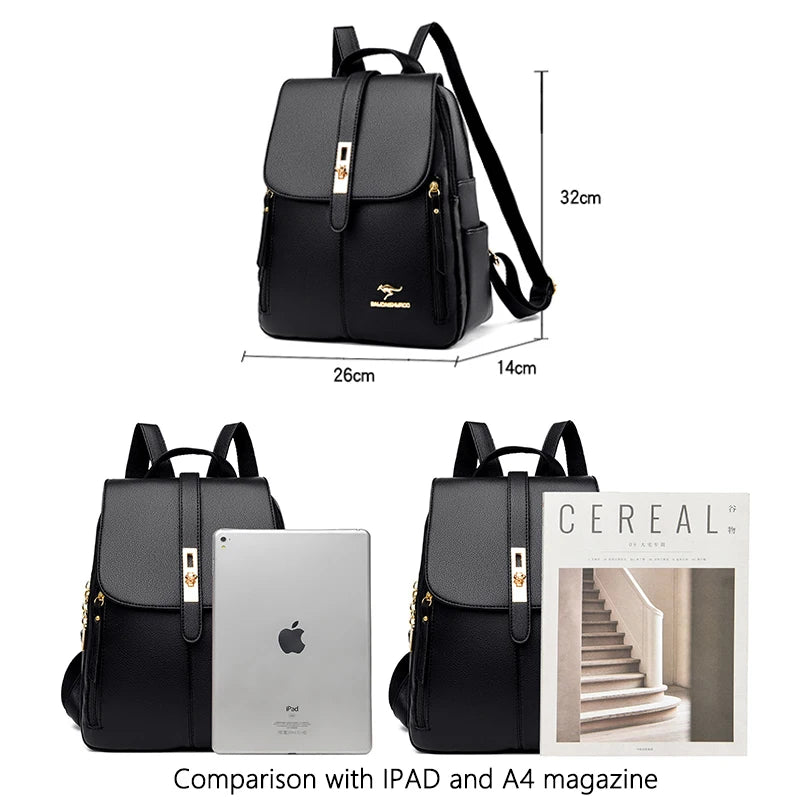 Luxury Women/girls Leather Backpack